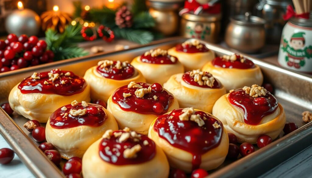 Baking Cranberry Walnut Baked Brie Rolls