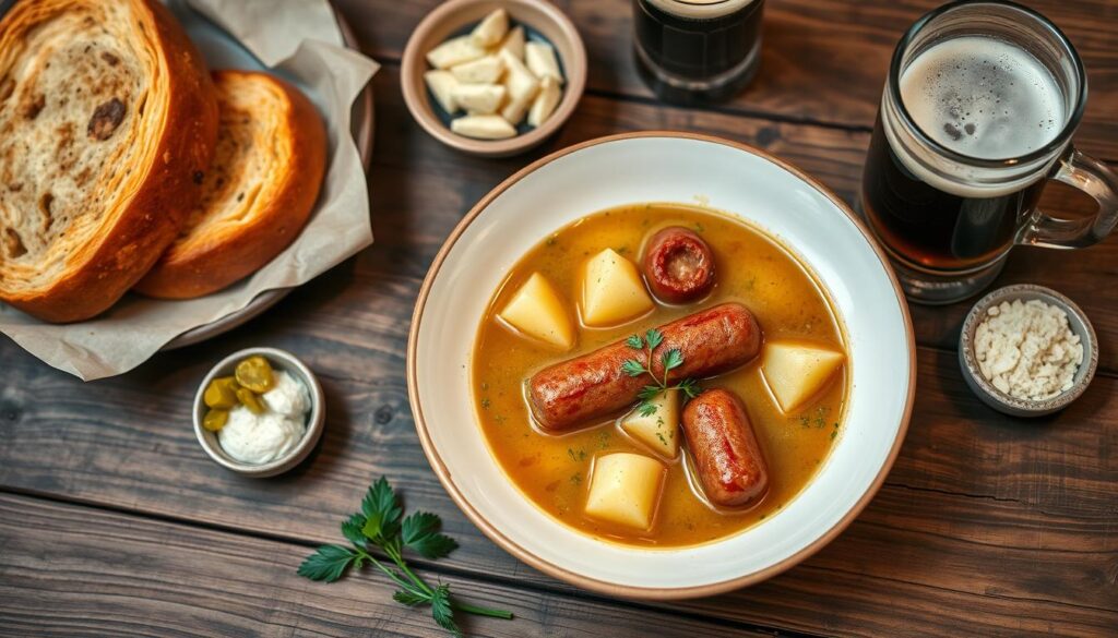 Soup accompaniments, hearty stew, Polish cuisine