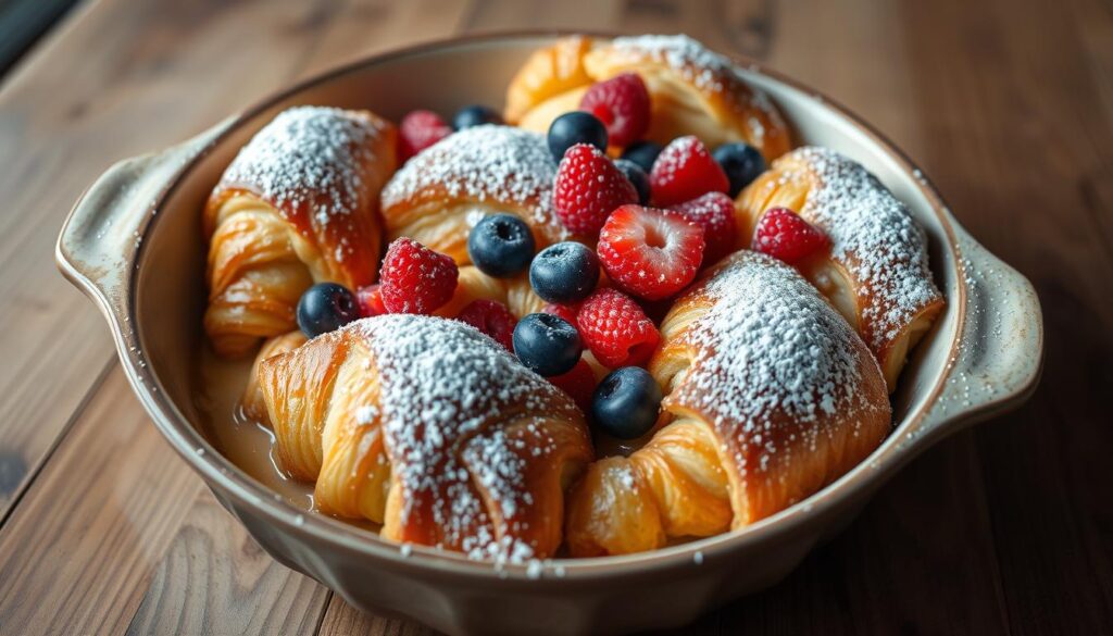 croissant bake, brunch recipes, breakfast bread pudding