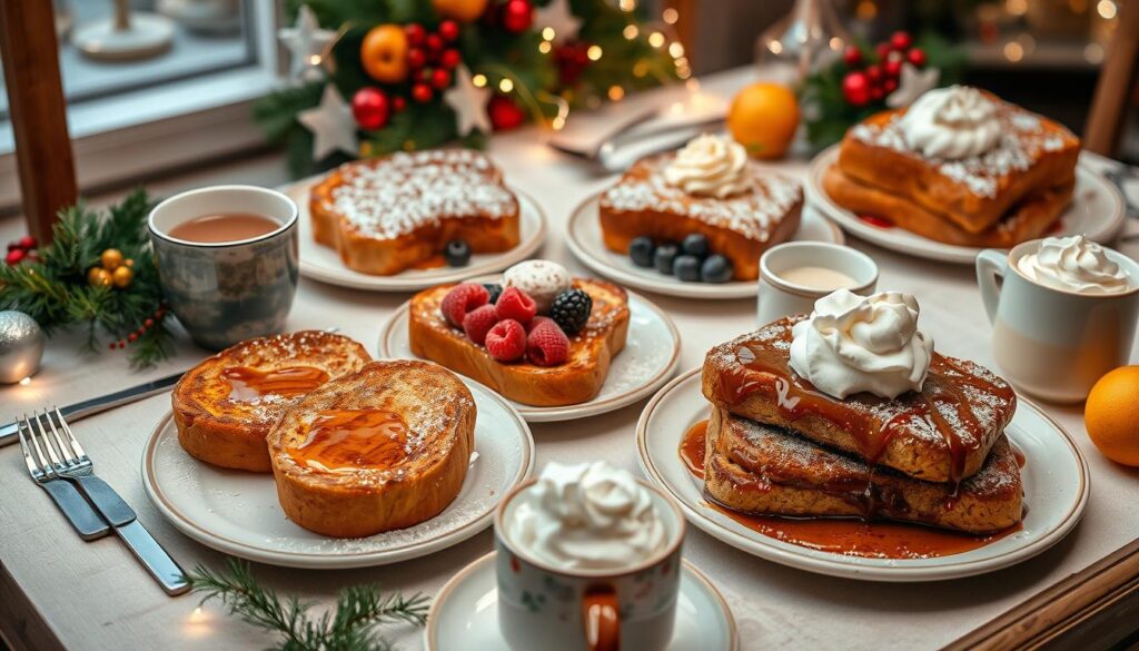 festive french toast variations, holiday brunch recipes, Christmas morning recipes