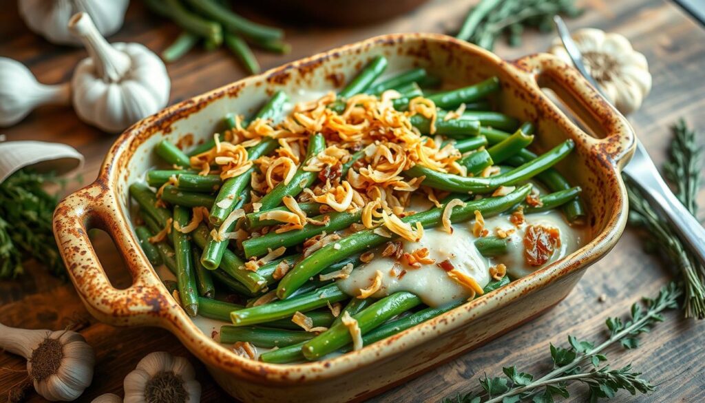 green bean casserole dish, holiday side dish