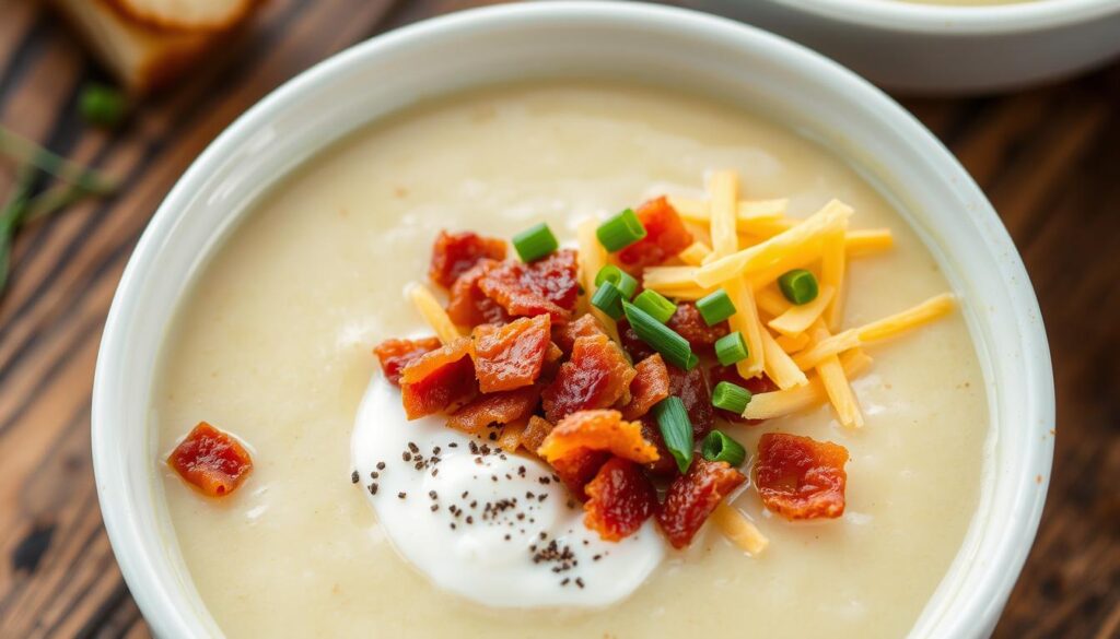 loaded baked potato soup toppings, chain restaurant cuisine