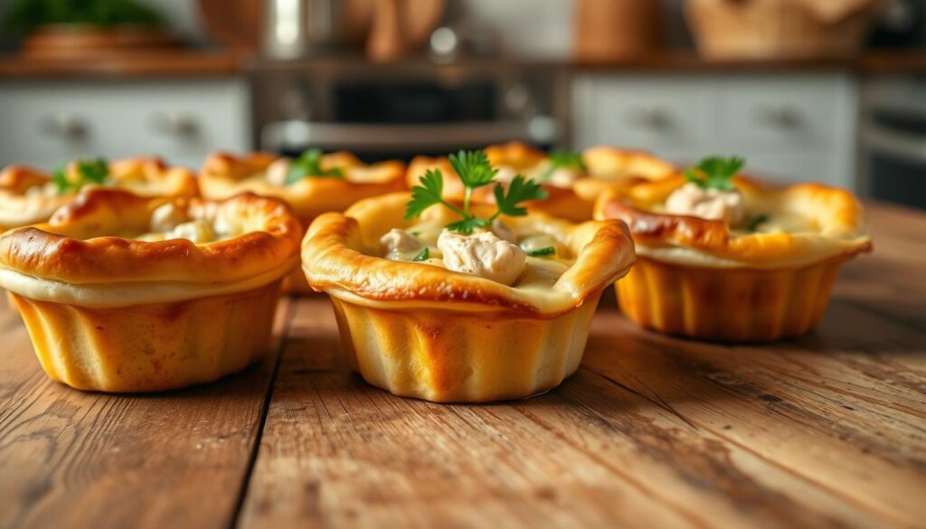 mini chicken pot pies, bite-sized chicken pot pies