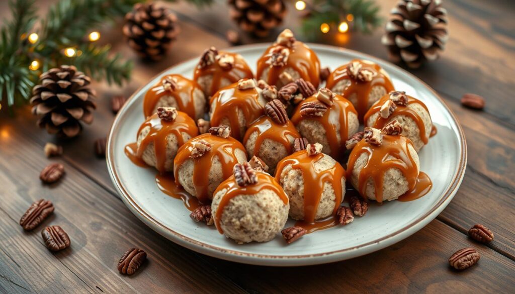 pecan pie balls, southern desserts, bite-sized sweets, nutty confections