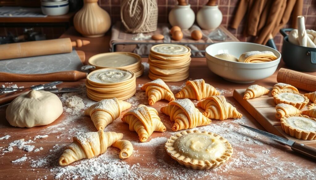 puff pastry techniques, croissants, quick breakfast dishes