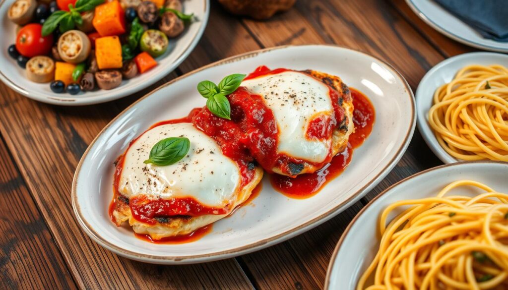 Grilled Chicken Parmigiana, healthy protein.