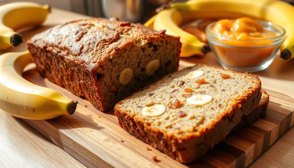 Sliced banana bread