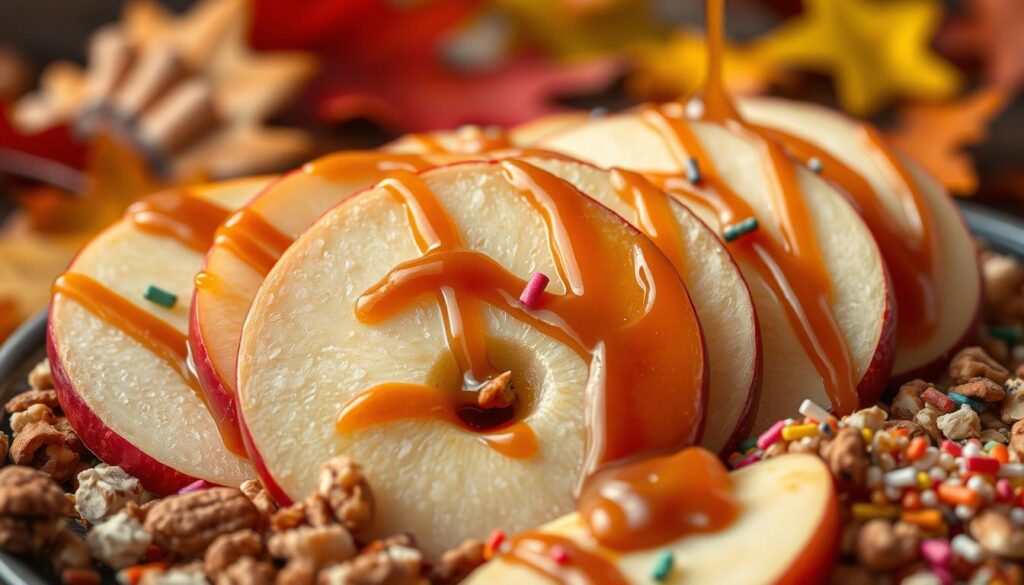 caramel apples, seasonal delights