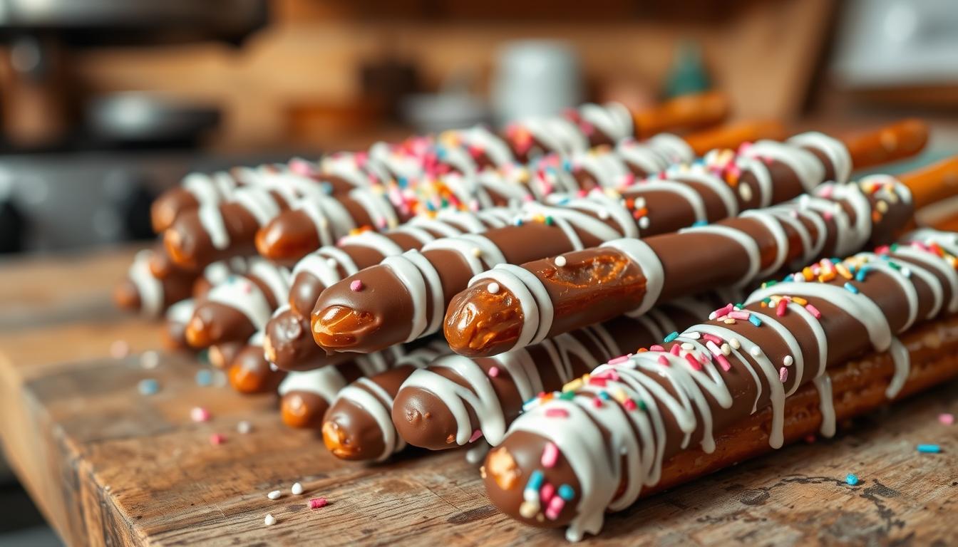 chocolate covered pretzel rods