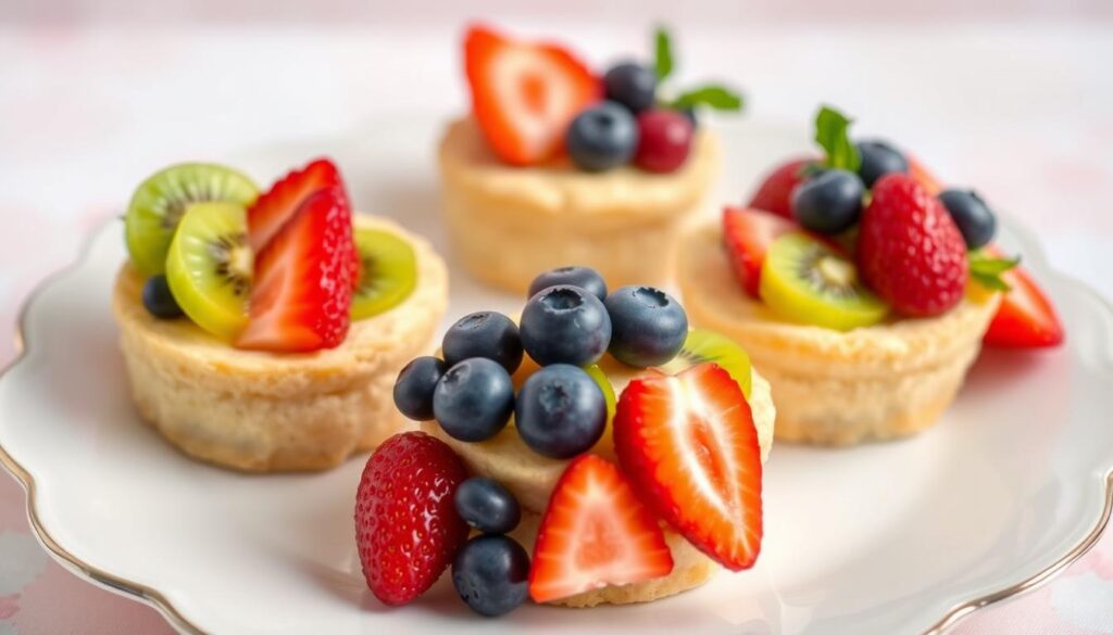 mini cakes with fresh fruit